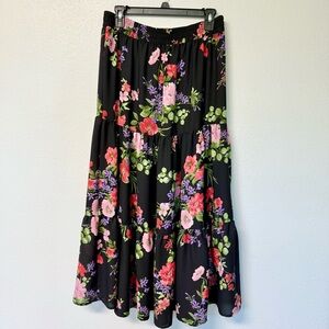 The Pioneer Woman Black and Pink A-Line Maxi Skirt